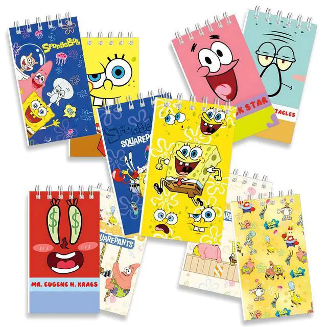 Alt view image 3 of 5 - 10 Pcs Mini SpongeBob Notebook SpongeBob Stationery Set Party Favors Treat Bags