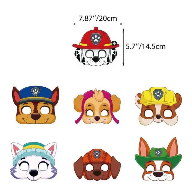 Alt view image 2 of 4 - 12 Pcs Paw Patrol Lot Masks Cosplay Costume Party Carnival Birthday Decoration
