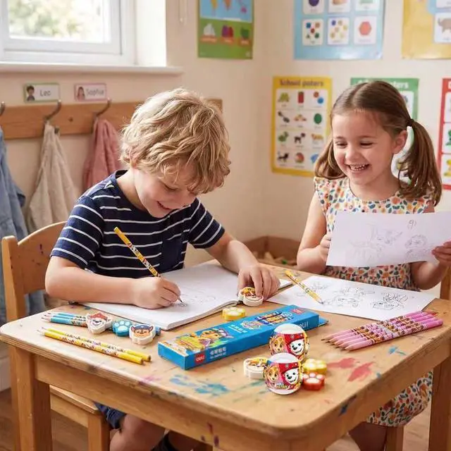 Alt view image 3 of 7 - 40 PAW Patrol Kids Stationery Kit School Supplies Gift Bag Filler Pencils Eraser