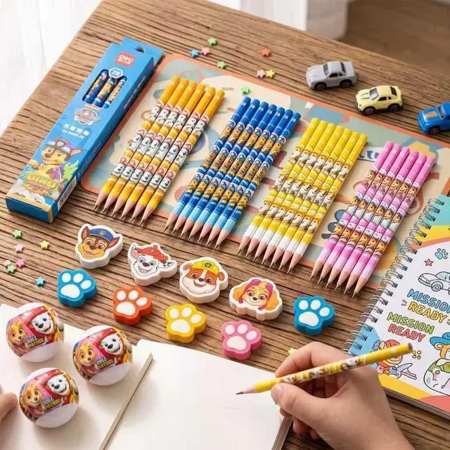 Alt view image 4 of 7 - 40 PAW Patrol Kids Stationery Kit School Supplies Gift Bag Filler Pencils Eraser