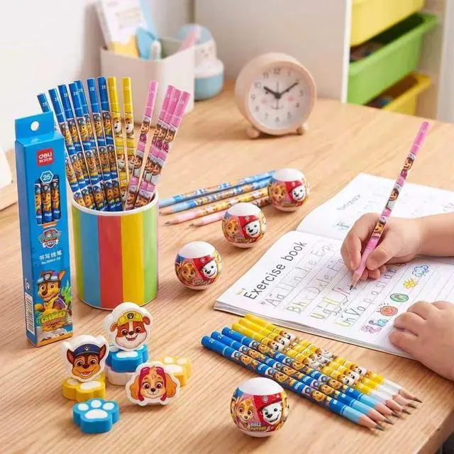 Alt view image 5 of 7 - 40 PAW Patrol Kids Stationery Kit School Supplies Gift Bag Filler Pencils Eraser