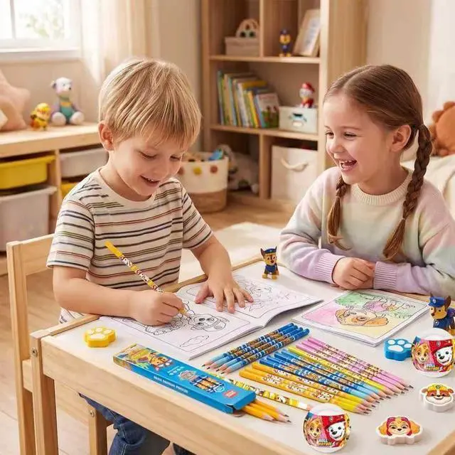 Alt view image 6 of 7 - 40 PAW Patrol Kids Stationery Kit School Supplies Gift Bag Filler Pencils Eraser