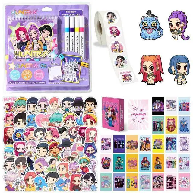 Main image of 111 Pcs Kpop Party Favors Demon Music Hunter Party Supplies Kpop Stationery Set Notebook