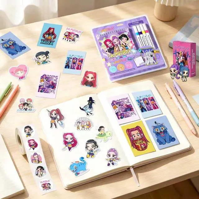 Alt view image 4 of 7 - 111 Pcs Kpop Party Favors Demon Music Hunter Party Supplies Kpop Stationery Set Notebook