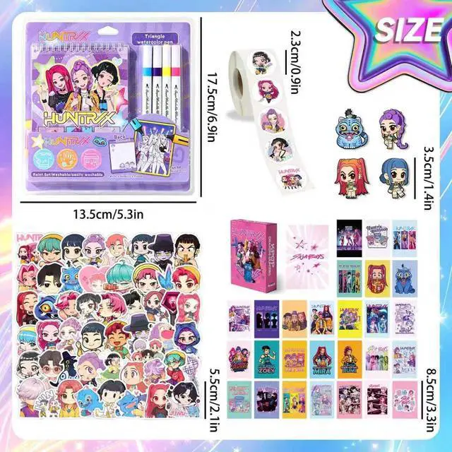 Alt view image 7 of 7 - 111 Pcs Kpop Party Favors Demon Music Hunter Party Supplies Kpop Stationery Set Notebook