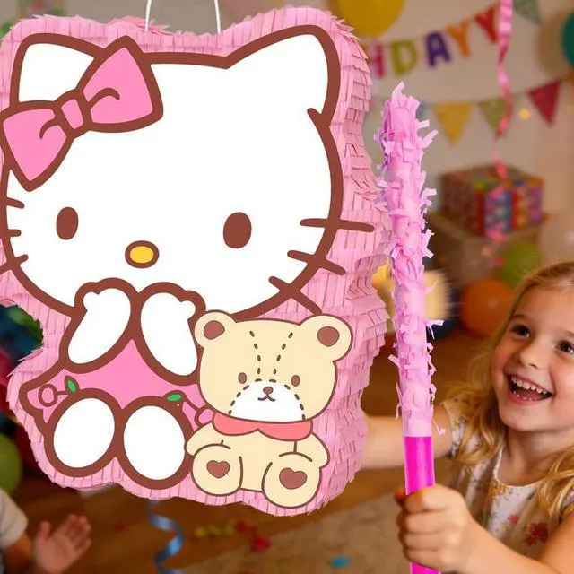 Alt view image 7 of 7 - Hello Kitty Party Decorations,4 Pcs Hello Kitty Pinatas Bundle,Including Hello Kitty Theme Pinata,Hello Kitty Party Pinata Stick,Party Games Blindfold etc Hello Kitty Party Supplies