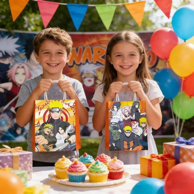 Alt view image 3 of 7 - Naruto Gift Bags,18pcs Naruto Party Favor Bags Naruto Goodie Bags Naruto Treat Bags, Naruto Party Candy Bags for Kids Naruto Birthday Decorations Supplies