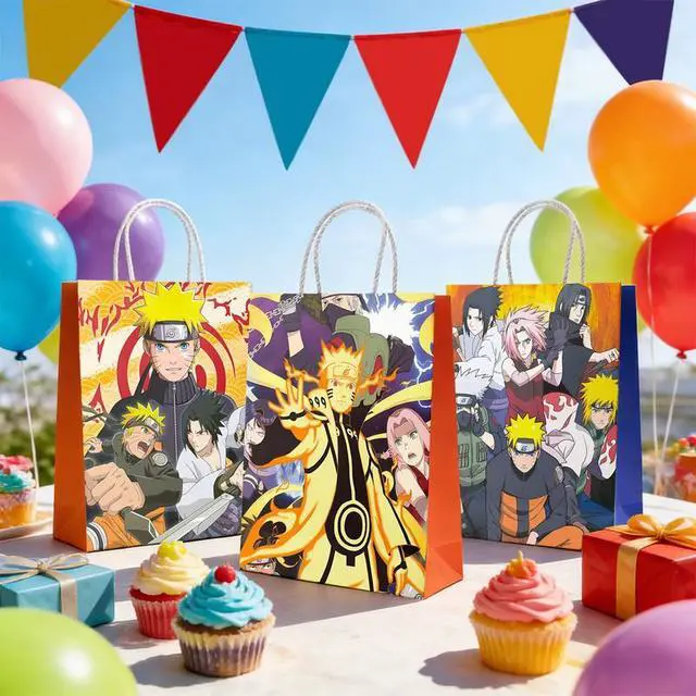 Alt view image 4 of 7 - Naruto Gift Bags,18pcs Naruto Party Favor Bags Naruto Goodie Bags Naruto Treat Bags, Naruto Party Candy Bags for Kids Naruto Birthday Decorations Supplies