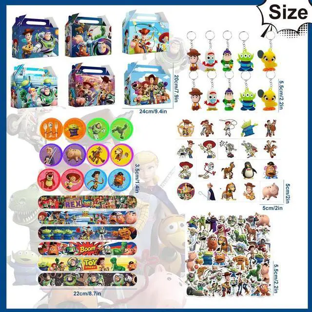 Alt view image 7 of 7 - 118pcs Toy Story Party Favors for Kids, Toy Story Birthday Party Favors Set- Toy Story Goodie Boxs Key Chains Stickers etc Toy Story Party Supplies, for Toy Story Birthday Decorations