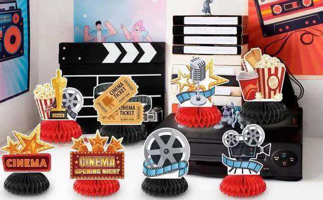 Alt view image 7 of 7 - Movie Night Honeycomb Centerpiece, 12 Pcs Movie Night Themed Honeycomb Centerpieces, Movie Theater Centerpiece Honeycomb & Movie Party Honeycomb Centerpiece for Movie Night Birthday Party Decorations