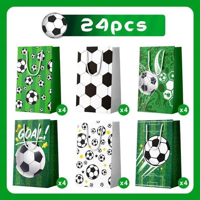 Alt view image 2 of 7 - Soccer Gift Bags, 24 Pcs Soccer Favor Bags Set - Soccer Snack Bags, Soccer Paper Bags & Soccer Candy Bags for Soccer Birthday Party Decorations & Sports Theme Party Decorations Supplies