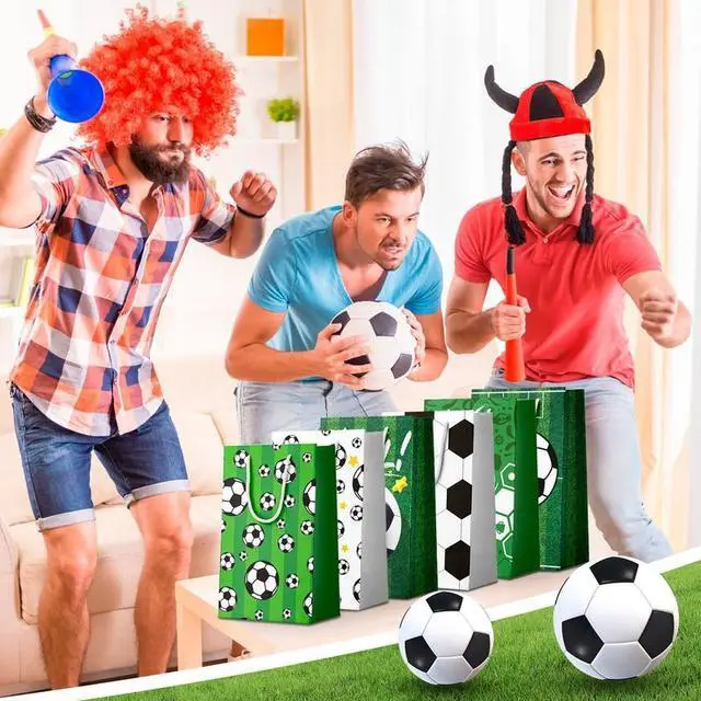 Alt view image 3 of 7 - Soccer Gift Bags, 24 Pcs Soccer Favor Bags Set - Soccer Snack Bags, Soccer Paper Bags & Soccer Candy Bags for Soccer Birthday Party Decorations & Sports Theme Party Decorations Supplies