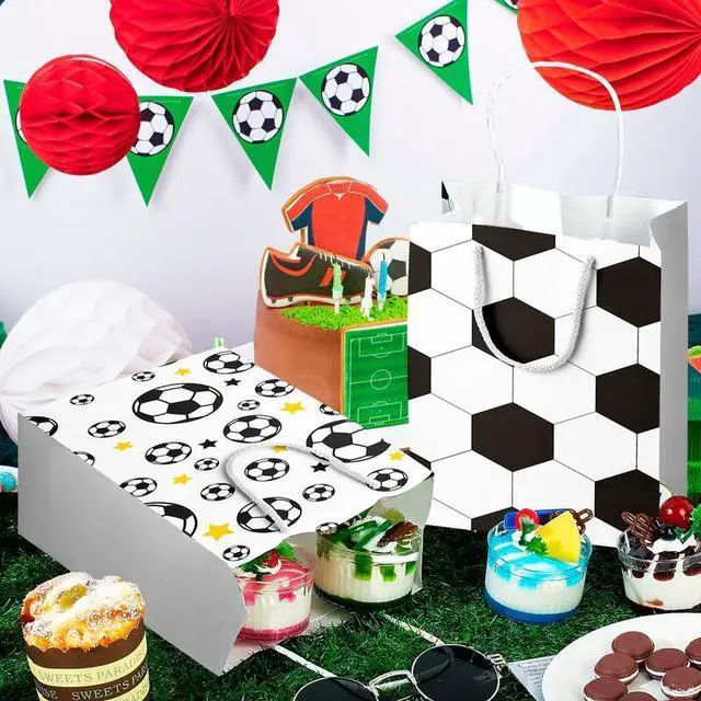 Alt view image 5 of 7 - Soccer Gift Bags, 24 Pcs Soccer Favor Bags Set - Soccer Snack Bags, Soccer Paper Bags & Soccer Candy Bags for Soccer Birthday Party Decorations & Sports Theme Party Decorations Supplies