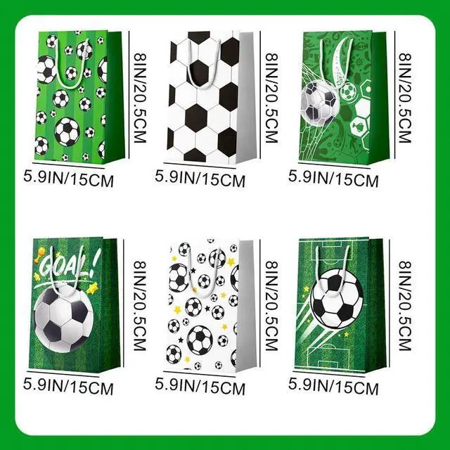 Alt view image 7 of 7 - Soccer Gift Bags, 24 Pcs Soccer Favor Bags Set - Soccer Snack Bags, Soccer Paper Bags & Soccer Candy Bags for Soccer Birthday Party Decorations & Sports Theme Party Decorations Supplies