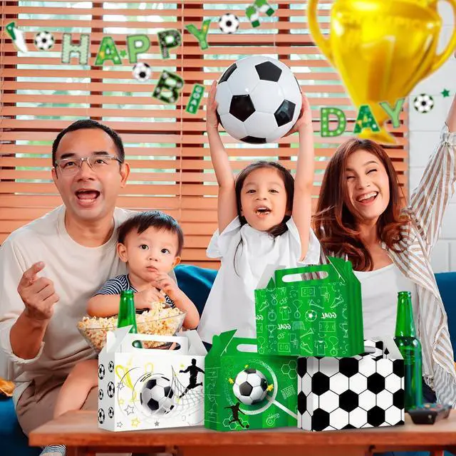 Alt view image 3 of 7 - Soccer Party Boxes, 24pcs Soccer Party Favor Boxes Soccer Ball Party Boxes Soccer Party Candy Boxes for Soccer Birthday Party Decorations, Soccer Theme Party Favor Boxes for Soccer Party Decorations