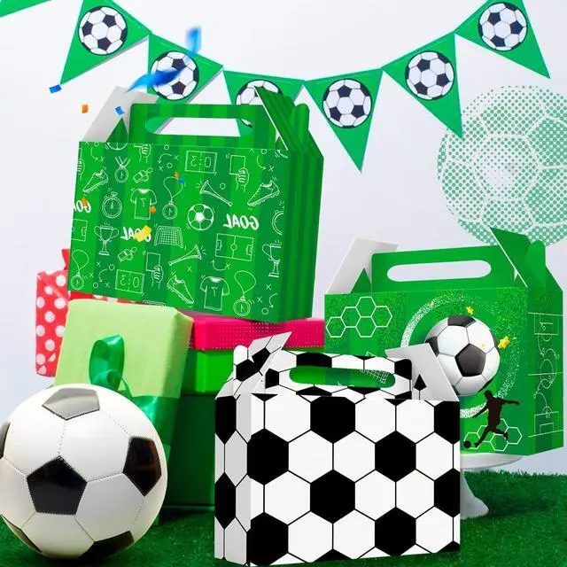 Alt view image 5 of 7 - Soccer Party Boxes, 24pcs Soccer Party Favor Boxes Soccer Ball Party Boxes Soccer Party Candy Boxes for Soccer Birthday Party Decorations, Soccer Theme Party Favor Boxes for Soccer Party Decorations