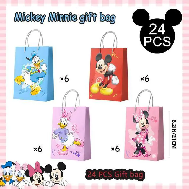 Alt view image 2 of 7 - Mickey Minnie Gift Bags - 24pcs Mickey Minnie Party Bags, Mickey Minnie Gift Bags, Mickey Minnie Candy Bags for Boys/Girls Children's Mickey Minnie Theme Birthday Party Decoration Supplies
