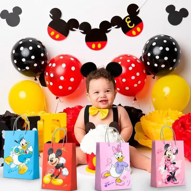 Alt view image 4 of 7 - Mickey Minnie Gift Bags - 24pcs Mickey Minnie Party Bags, Mickey Minnie Gift Bags, Mickey Minnie Candy Bags for Boys/Girls Children's Mickey Minnie Theme Birthday Party Decoration Supplies