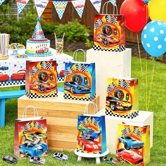 Alt view image 4 of 7 - Racing Party Favors Bags Fillers, 96pcs Race Car Birthday Party Favors Decorations Set Includes Racing Car Party Keychain Slap Bracelets Eyeglasses Tattoos Stickers etc Cars Birthday Party Supplies