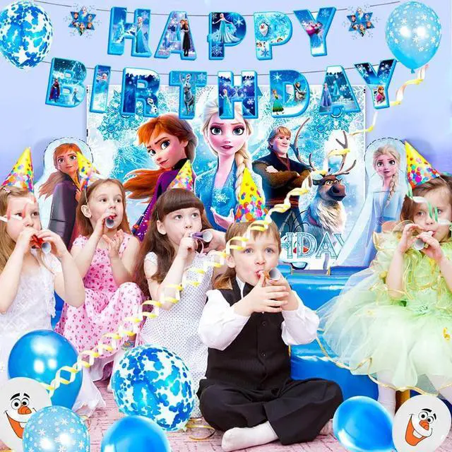 Alt view image 4 of 7 - Frozen Birthday Party Supplies,172pcs Frozen Party Decorations&Tableware Set - Frozen Plates Napkins Cups Tablecloth Banner Backdrop,Frozen Balloons etc Frozen Themed Birthday Party Supplies