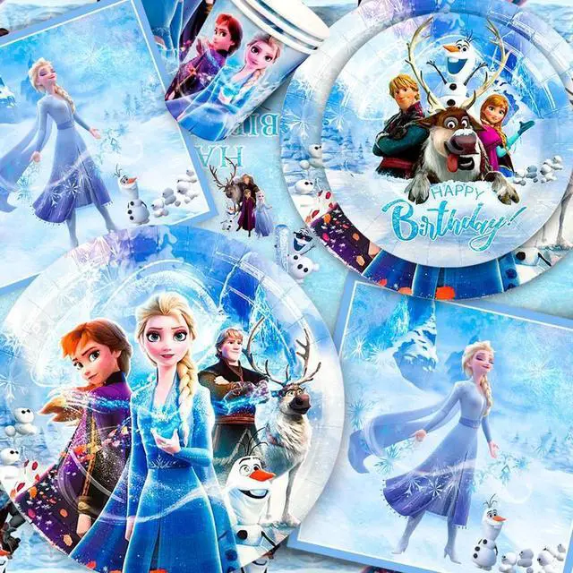 Alt view image 5 of 7 - Frozen Birthday Party Supplies,172pcs Frozen Party Decorations&Tableware Set - Frozen Plates Napkins Cups Tablecloth Banner Backdrop,Frozen Balloons etc Frozen Themed Birthday Party Supplies