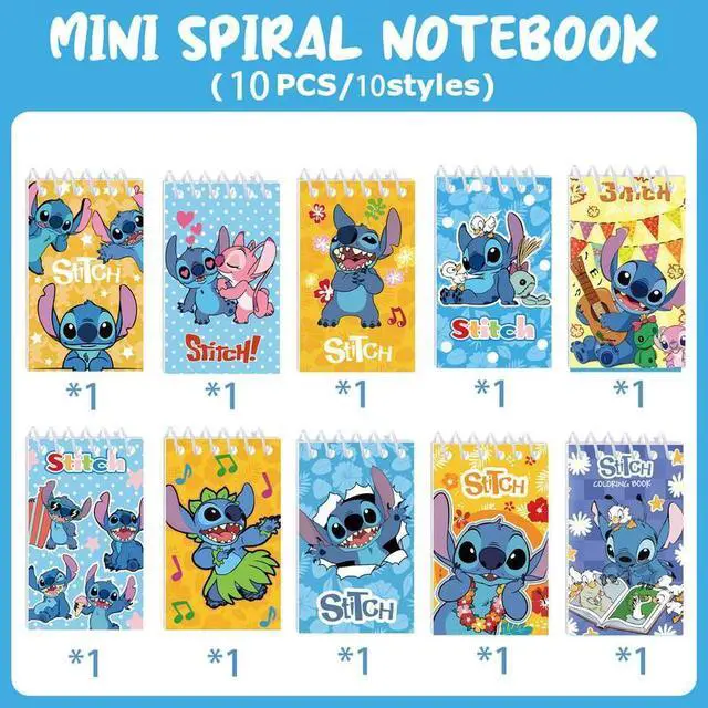 Alt view image 2 of 7 - 10 Pcs Small Stitch Notebook Notepad Diary Book Childrens Favors Girls Boys Kids