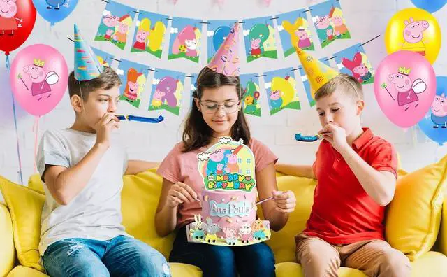 Alt view image 7 of 7 - Pink Pig Party Decorations Set,35 Pcs Pink Pig Birthday Party Supplies - Pink Pig Birthday Decorations Banners Tablecloth Spirals & Pink Pig Balloons Cake Toppers etc Pink Pig Party Supplies
