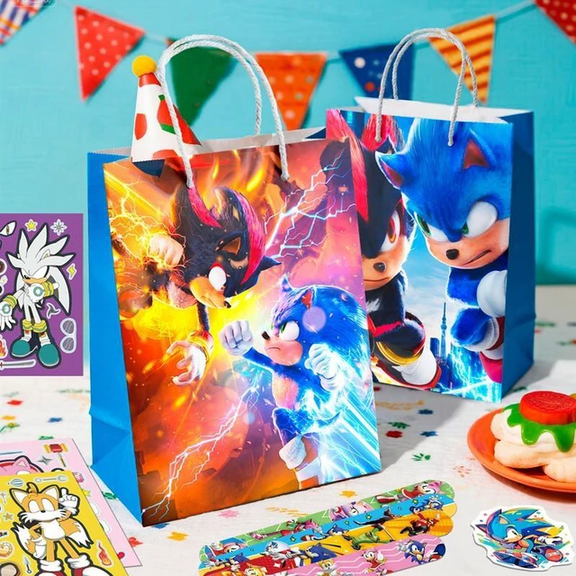 Alt view image 6 of 7 - Sonic Party Favors for Kids, 110 Pcs Sonic Birthday Party Favors Set - Sonic Gift Bags Key Chains Stickers Slap Bands Seals etc Sonic Party Supplies for Sonic Birthday Decorations