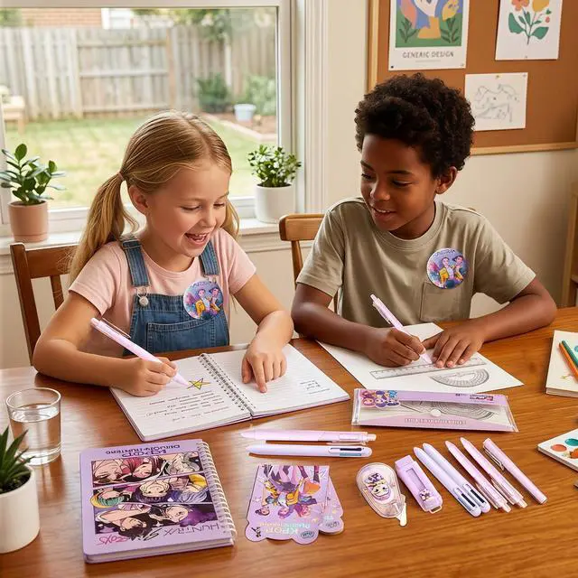 Alt view image 3 of 6 - Demon Music Hunters Stationery kpop Notebook Ruler Eraser Pencil Pens for Kids