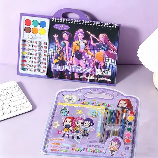 Main image of Demon Music Hunter Drawing Coloring Kit KPOP Paint Markers Painting Gift for Kid