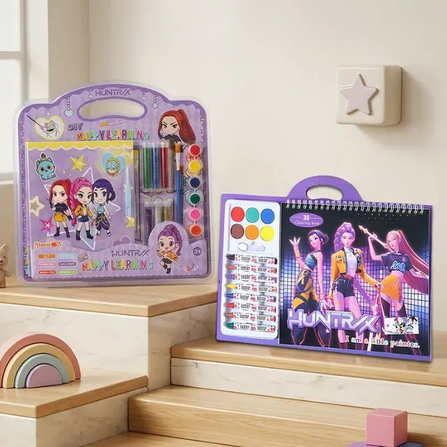 Alt view image 6 of 7 - Demon Music Hunter Drawing Coloring Kit KPOP Paint Markers Painting Gift for Kid