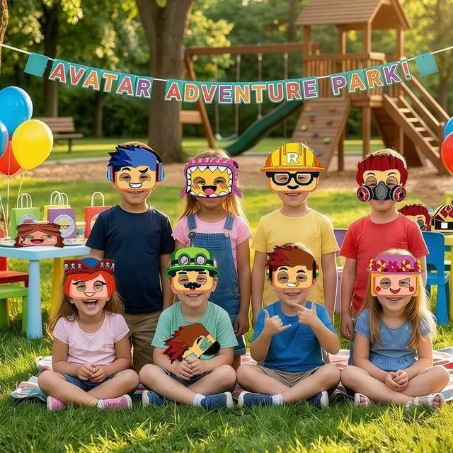 Alt view image 5 of 7 - Game Paper Masks for Kids Game Birthday Party Favors Game Party Decorations