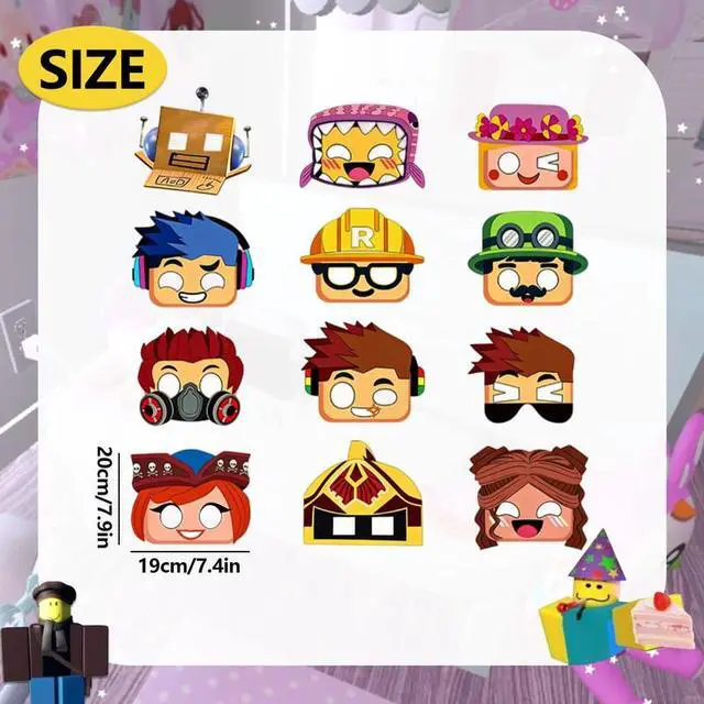 Alt view image 7 of 7 - Game Paper Masks for Kids Game Birthday Party Favors Game Party Decorations
