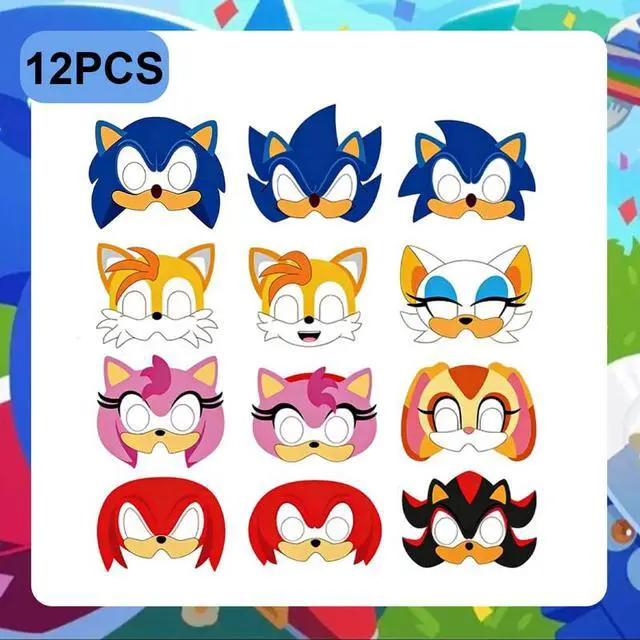 Alt view image 2 of 7 - Sonic Party Decoration Birthday Supplies Sonic Mask Kids Game Sonic Party Favors