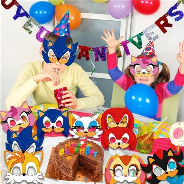 Alt view image 4 of 7 - Sonic Party Decoration Birthday Supplies Sonic Mask Kids Game Sonic Party Favors