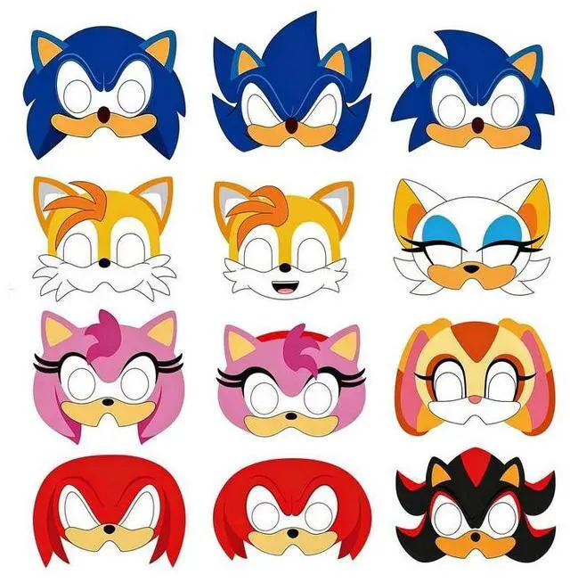 Main image of Sonic Party Decoration Birthday Supplies Sonic Mask Kids Game Sonic Party Favors