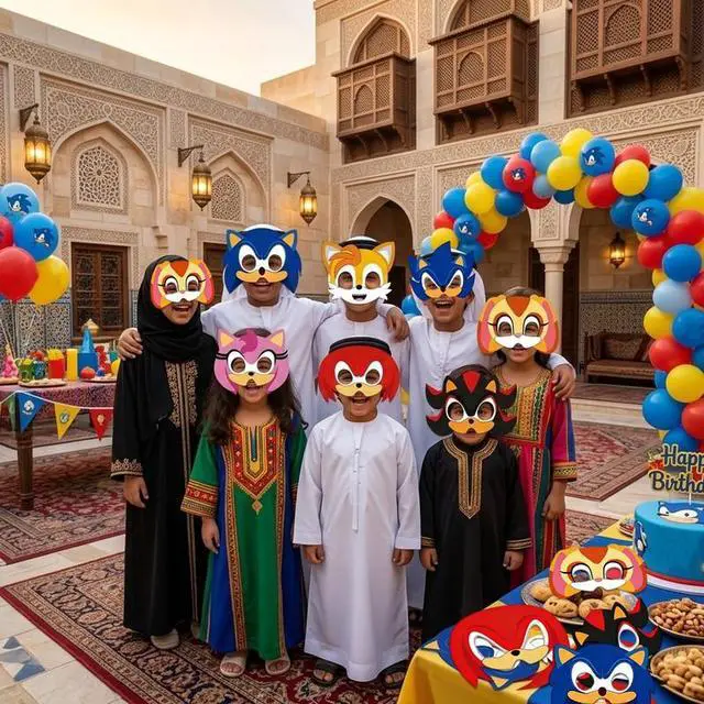 Alt view image 7 of 7 - Sonic Party Decoration Birthday Supplies Sonic Mask Kids Game Sonic Party Favors