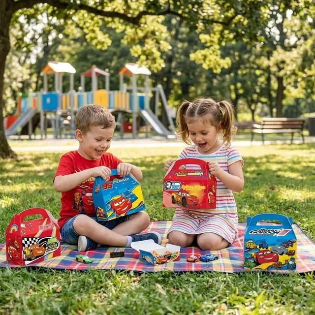 Alt view image 4 of 7 - 12 Pcs Cars Party Favor Gift Boxes Filler Cars Birthday Supplies Treat Box Candy