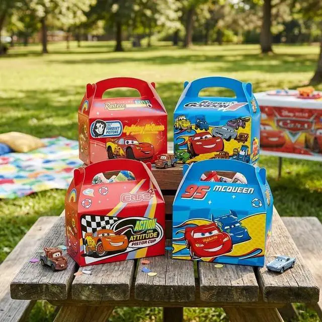 Alt view image 3 of 7 - 12 Pcs Cars Party Favor Gift Boxes Filler Cars Birthday Supplies Treat Box Candy