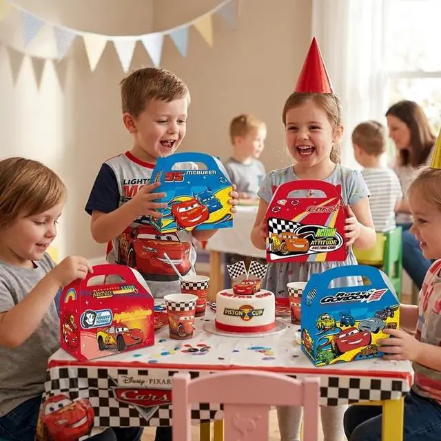 Alt view image 5 of 7 - 12 Pcs Cars Party Favor Gift Boxes Filler Cars Birthday Supplies Treat Box Candy