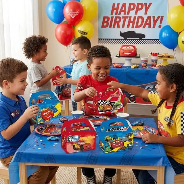 Alt view image 6 of 7 - 12 Pcs Cars Party Favor Gift Boxes Filler Cars Birthday Supplies Treat Box Candy