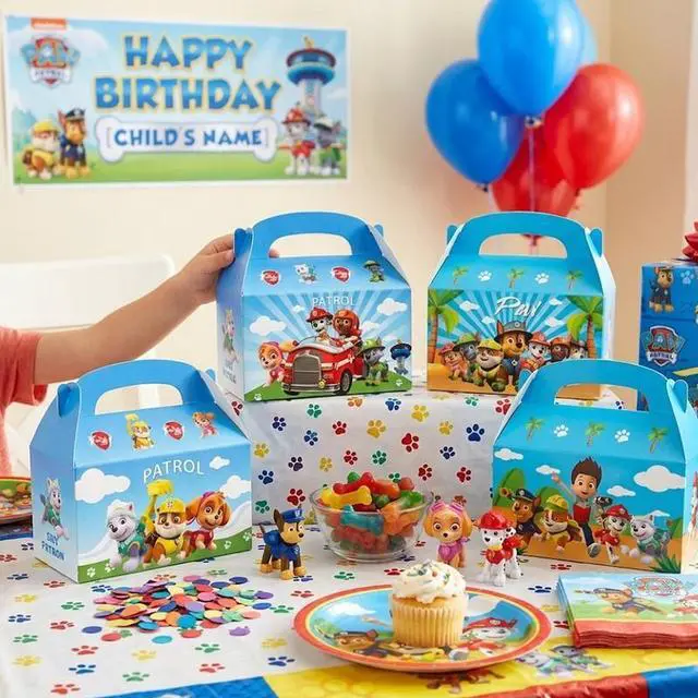 Alt view image 6 of 7 - 12 PAW Patrol Party Favors Gift Box Loot Candy Bag PAW Patrol Party Decoration