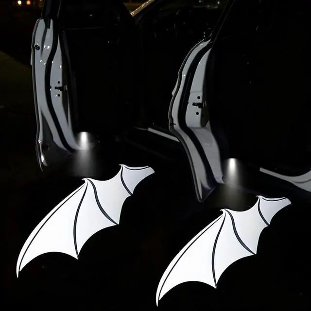 Alt view image 4 of 7 - 2 Pcs Wireless HD Laser Car Door Projector Welcome Shadow Light Bat Wings LED