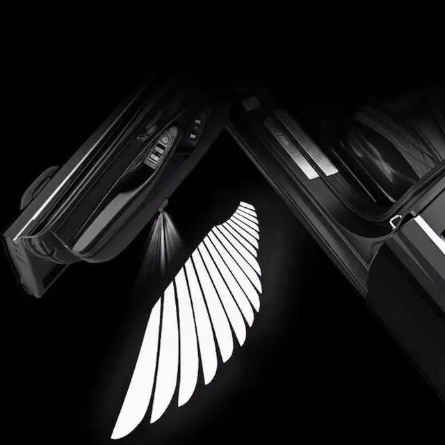 Alt view image 3 of 7 - 2 Pcs Angel Wings Car Door Lights Logo Compatible LED Welcome Lights No battery