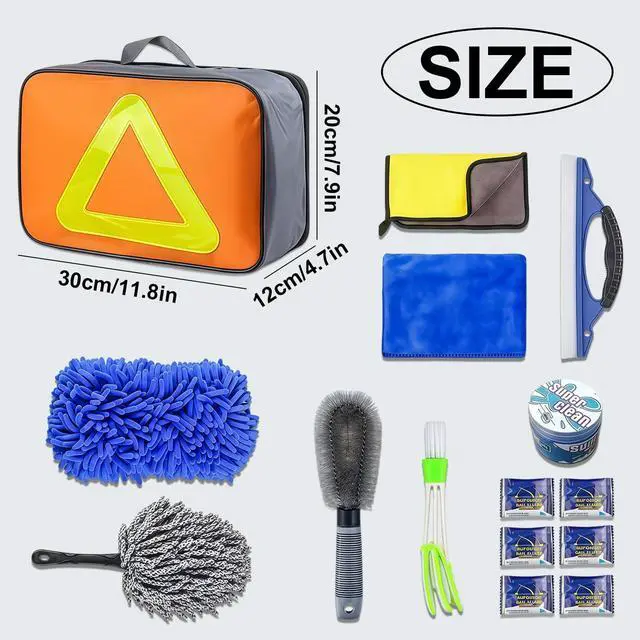 Alt view image 7 of 7 - Car Detailing Brushes Kit Cleaning Tool Set Cleaning Supplies Accessories Bag