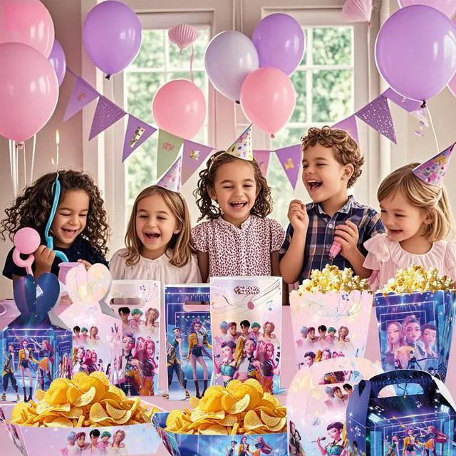 Alt view image 2 of 5 - 24 Pcs Kpop Party Decoration Demon Music Hunter Movie French Fry Box Popcorn Box