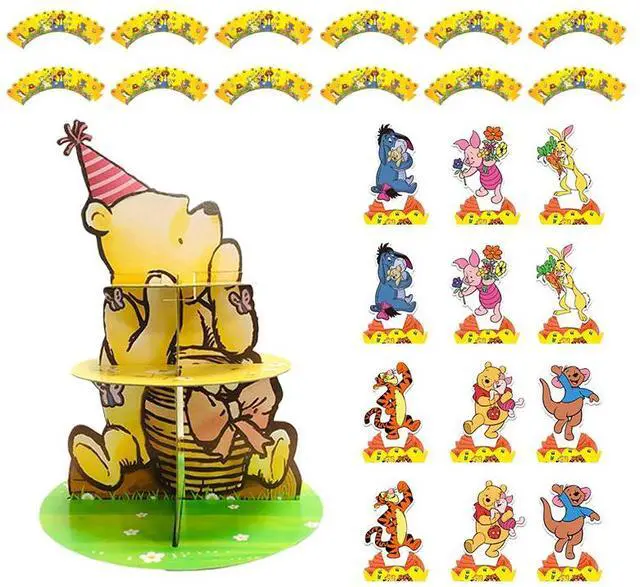 Main image of Winnie Birthday Cake Stand Winnie The Pooh Party Decoration Winnie Cake Topper