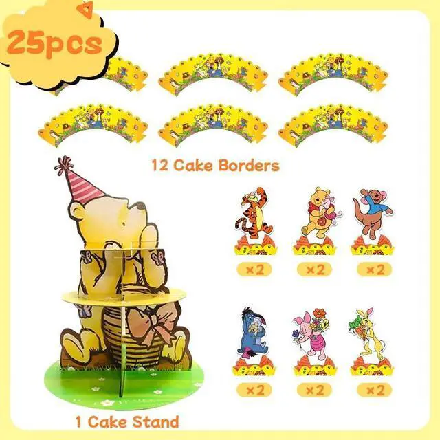 Alt view image 2 of 7 - Winnie Birthday Cake Stand Winnie The Pooh Party Decoration Winnie Cake Topper