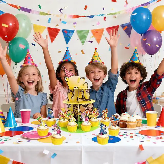 Alt view image 7 of 7 - Winnie Birthday Cake Stand Winnie The Pooh Party Decoration Winnie Cake Topper