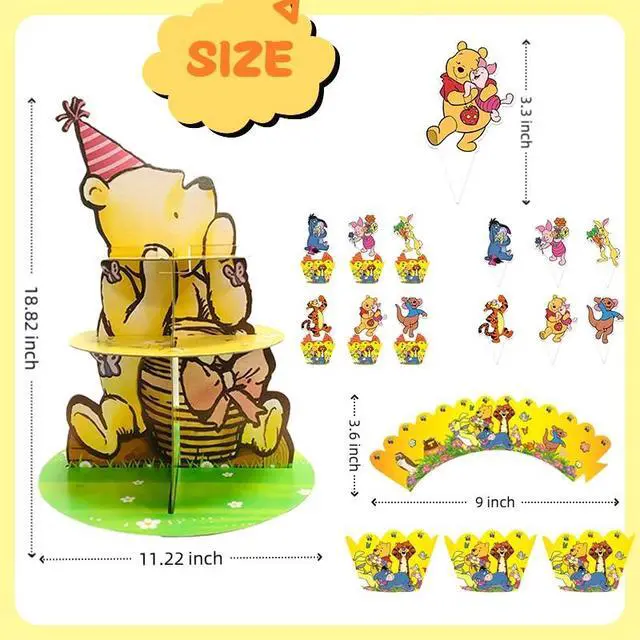Alt view image 6 of 7 - Winnie Birthday Cake Stand Winnie The Pooh Party Decoration Winnie Cake Topper